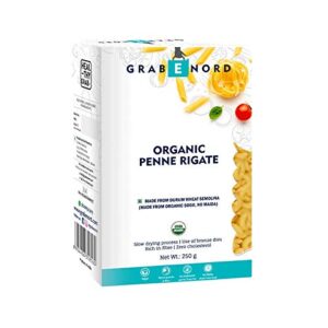 Grabenord Organic Penne Rigate, Durum Wheat Semolina (USDA Certified Organic, 100% Sooji, No Maida) - 250g