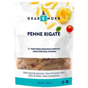 Grabenord Vegan Penne Rigate, Durum Wheat Semolina (100% Sooji, No Maida) - 350g