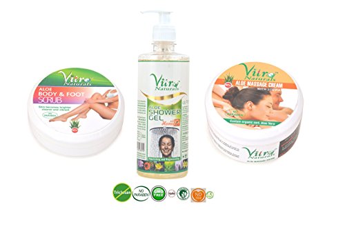 VITRO-Aloe-Body-Foot-Scrub-100-gm-Aloe-Massage-Cream-175gm-Aloe-shower-Gel-Body-care-Combo-Pack-0